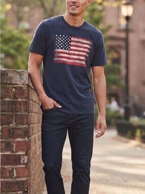 General Standard American Flag Graphic Tee 100% Cotton Made in USA XL Patriotic